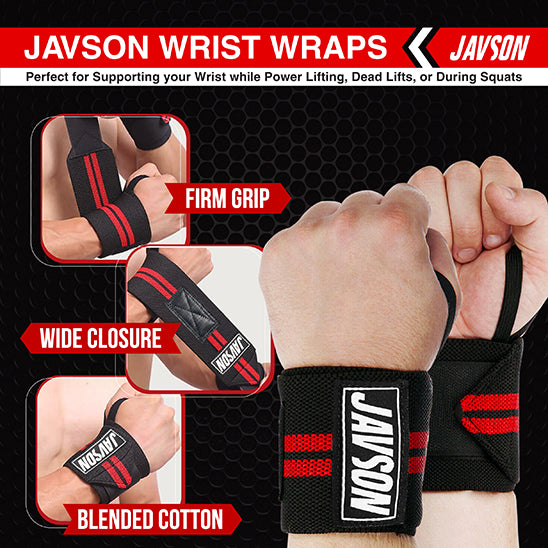 JAVSON ELASTIC WRIST WRAPS FOR FITNESS WORKOUT