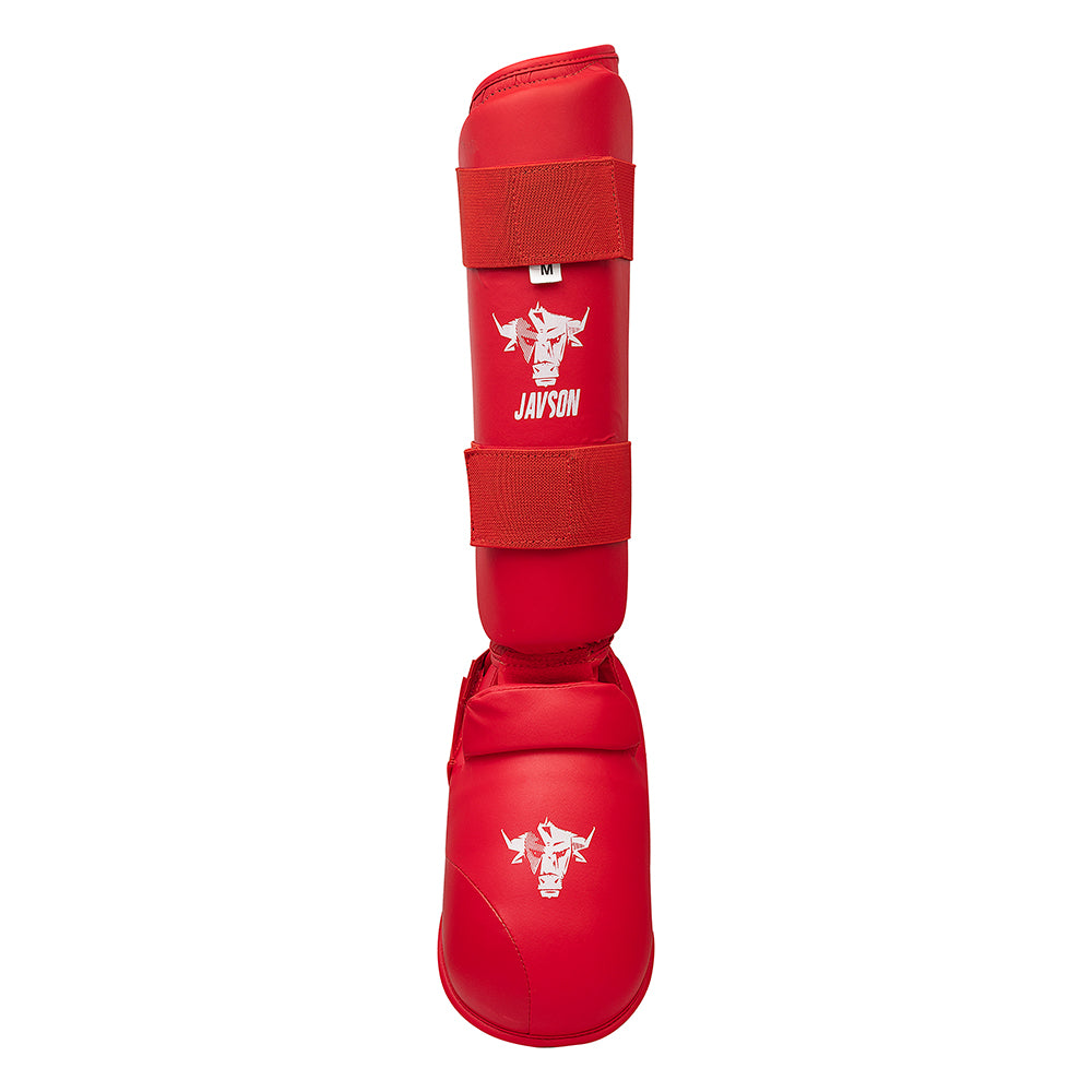Javson Karate Shin Pads Red Color for Training & Competition