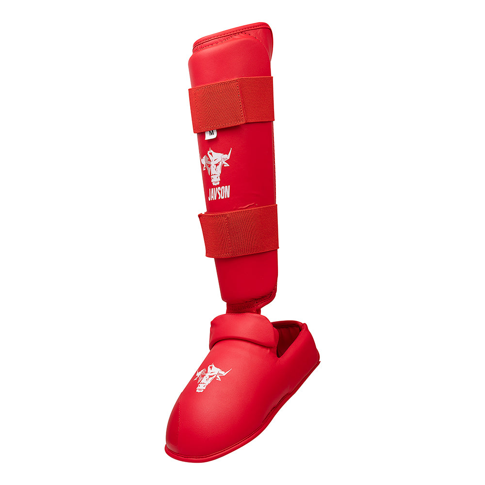 Javson Karate Shin Pads Red Color for Training & Competition