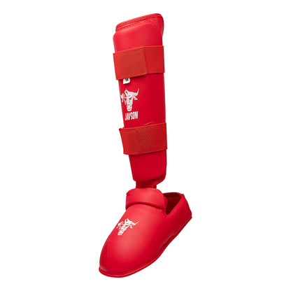 Javson Karate Shin Pads Red Color for Training & Competition