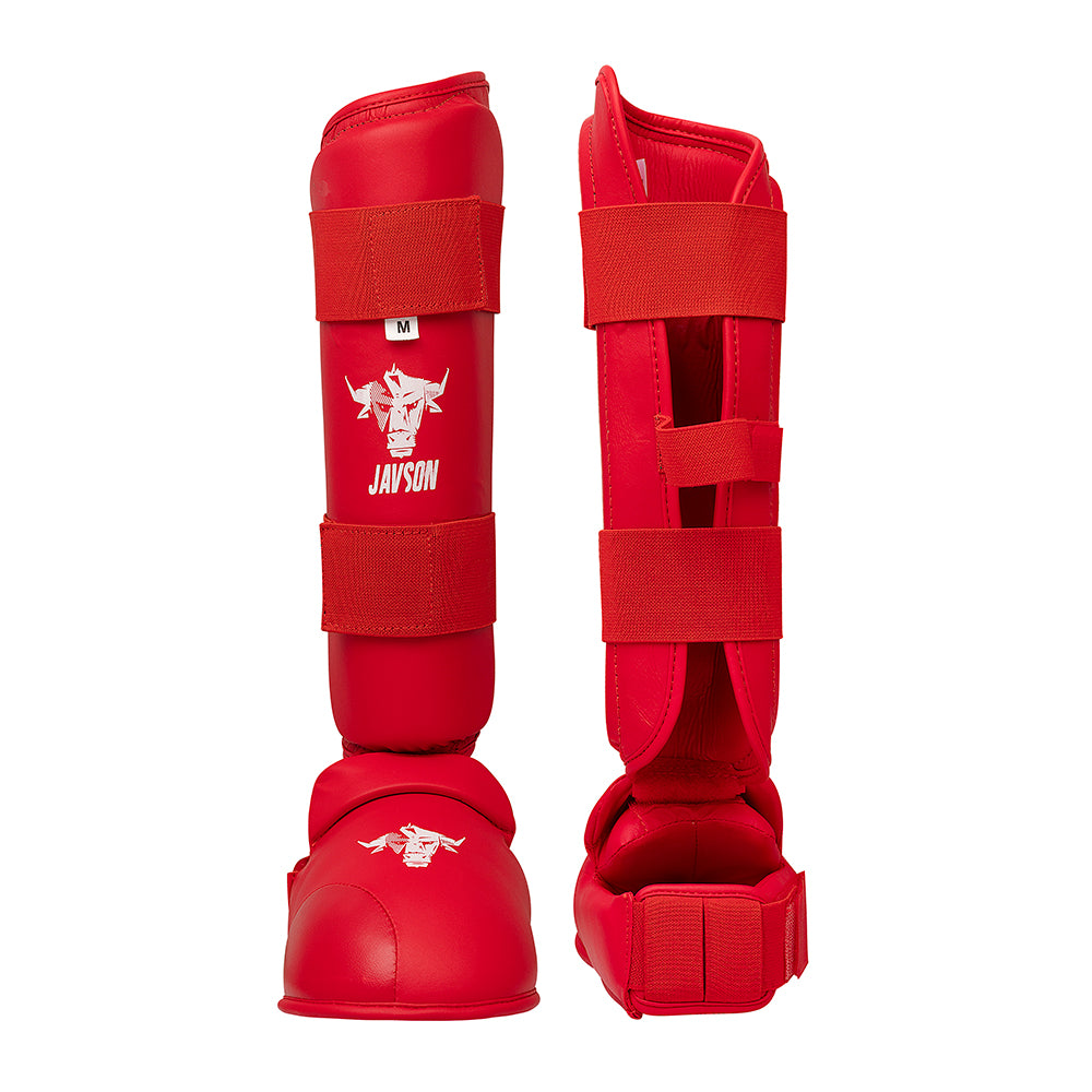Javson Karate Shin Pads Red Color for Training & Competition