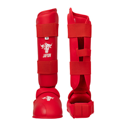 Javson Karate Shin Pads Red Color for Training & Competition