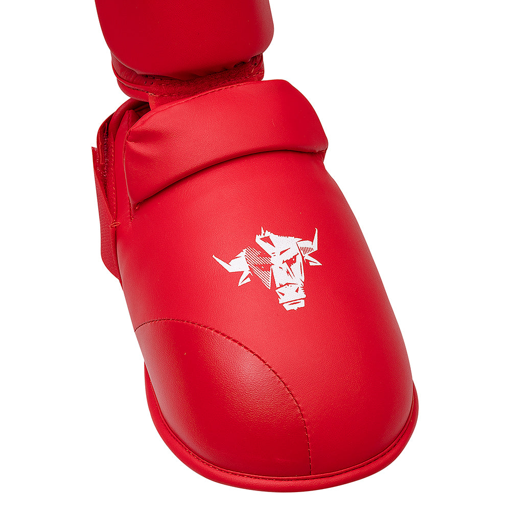 Javson Karate Shin Pads Red Color for Training & Competition