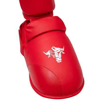Javson Karate Shin Pads Red Color for Training & Competition