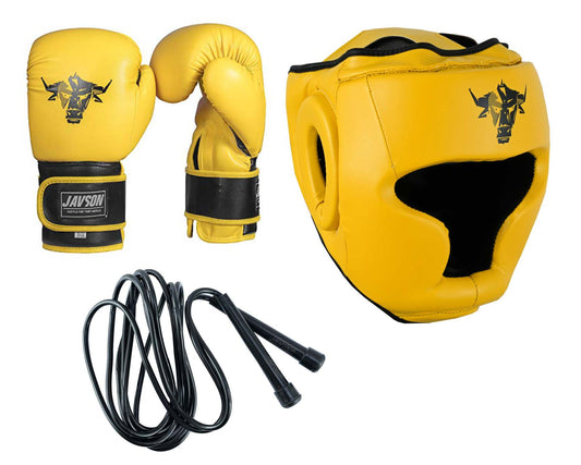 Bundle of 3 Kids Boxing Gloves, Kids Head Guard, Skipping Rope