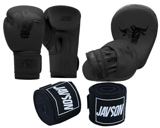 Bundle of 3, Boxing Gloves Matt, Focus Pads Matt, Hand Wraps