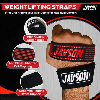 JAVSON COTTON WEIGHTLIFTING STRAPS FOR WORKOUT